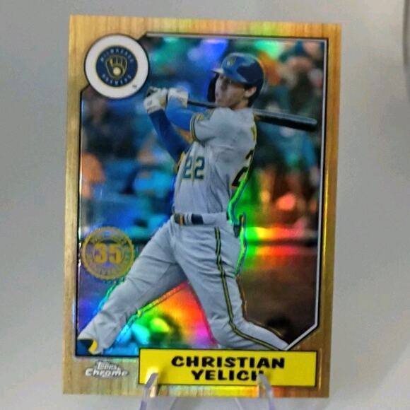 2022 Topps Chrome - 1987 Topps Baseball Christian Yelich #87BC-6 - Picture 4 of 6